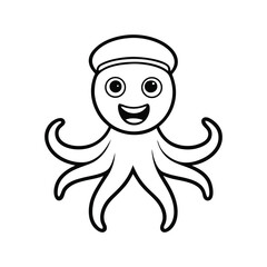 funny cartoon octopus coloring page