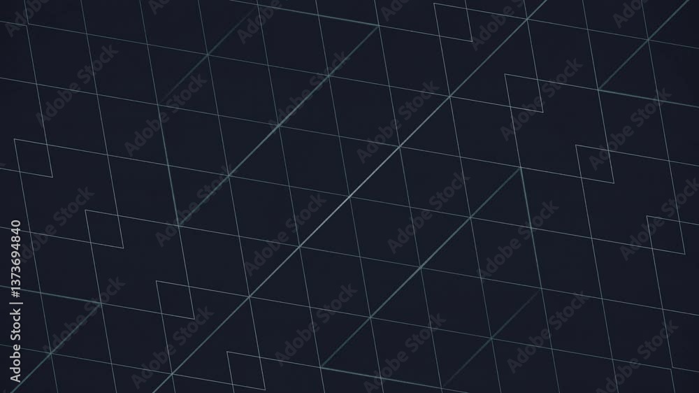 Aufkleber Loop animation of light contours forming a symmetrical pattern that changes with time. Deep dark background enhances the effect of movement. 3d rendering 4K