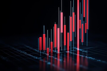 Obraz premium Dynamic stock market graph displaying fluctuating trends and price movements.