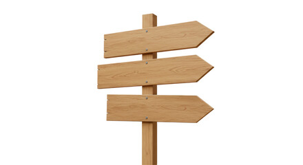 Isolated Wooden Directional Signpost © Jonas