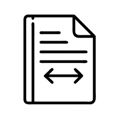 File icon with double arrows in outline style