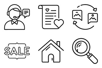 Fototapeta premium Mixed icons: people, book, tag, home