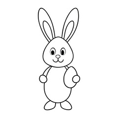 vector illustration of a rabbit coloring page