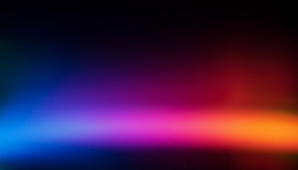 Defocused magenta orange blue ultraviolet radiance gradient soft texture on dark black abstract background. Neon blur glow. Color light overlay. Copy space