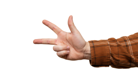 Isolated Hand Showing Three Fingers