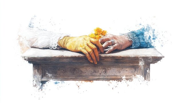 1930s Vintage Silk Gloves in Richly Detailed Setting