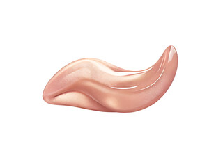 Pink gold lip gloss texture composition isolated on transparent background