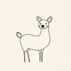 Obraz premium Minimalist cute deer with minimal lines