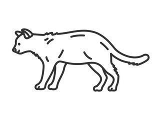 猫（線画）のイラスト