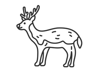 鹿（線画）のイラスト