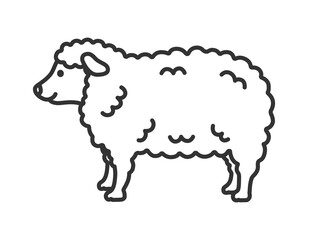 羊（線画）のイラスト