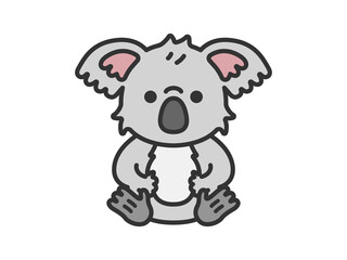コアラ（線画カラー）のイラスト