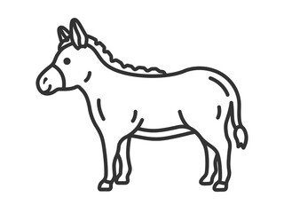 ロバ（線画）のイラスト