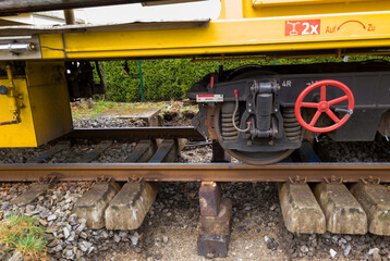 Gleisbauarbeiten an der Bahnstrecke, Fahrweg - Bettungsreinigung, Planumsverbesserung, Bad Wörishofen, Bayern, Deutschland, Europa