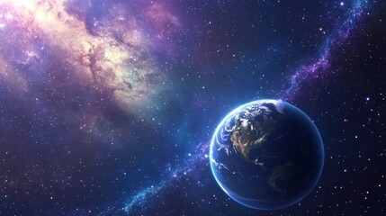 Naklejka premium ilustration of planeat earth seen from space