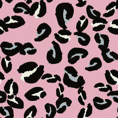 Leopard spots seamless pattern design. Vector pink background, wallpaper, wrapping paper, fabric, print