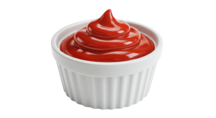 Isolated Ketchup in a White Bowl
