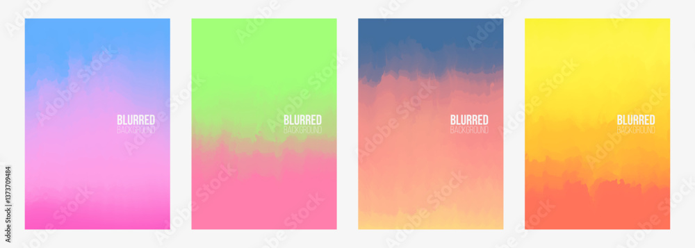 Poster blurred color abstract backgrounds. set of vibrant color gradients for creative graphic design. vect