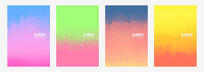 Blurred color abstract backgrounds. Set of vibrant color gradients for creative graphic design. Vector illustration.