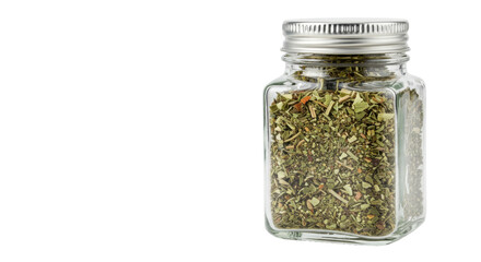 Isolated Jar of Dried Herbs