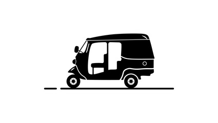 tuk tuk symbol, black isolated silhouette