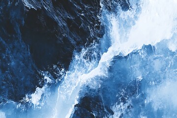 Obraz premium water wave on the rocks