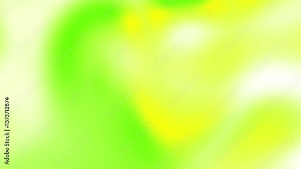 Wall mural flowing fluid animation background blending green, yellow and white gradient transitions and blank s