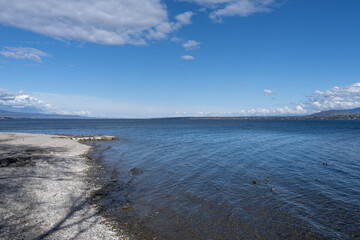 plage de Versoix en hiver