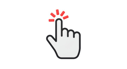 Isolated Red Finger Touch Icon