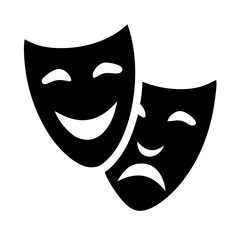Comic and tragic mask icon Vector Pictogram