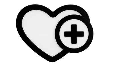Isolated Heart Add Icon