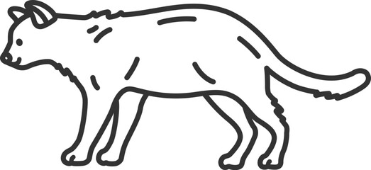 猫（線画）のイラスト