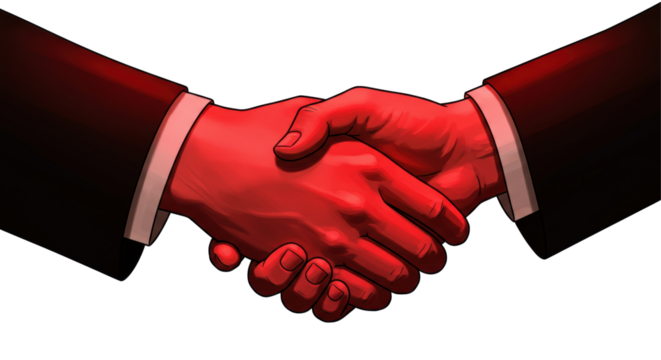 Isolated Red Handshake