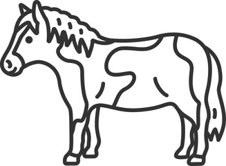 ポニー（線画）のイラスト