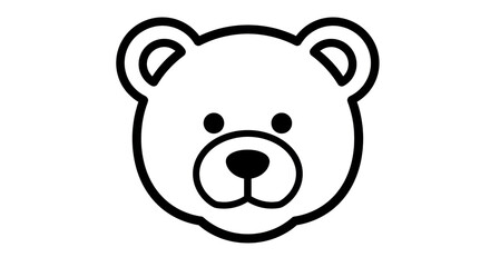 Isolated Teddy Bear Face Outline