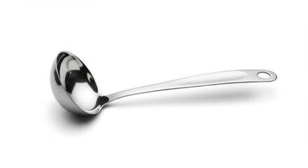 Stainless Steel Ladle on White Background