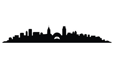 Fototapeta premium Valparaiso Silhouette, Vector, Icon, Logo, White Background.