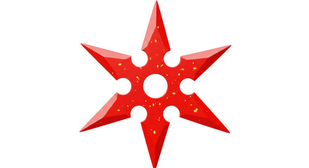 Isolated Red Shuriken Star