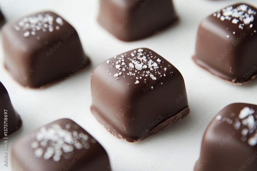 Aufkleber delicious chocolate squares with a sprinkle of sea salt arranged in a neat pattern
