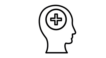 Isolated Head with Plus Sign Icon