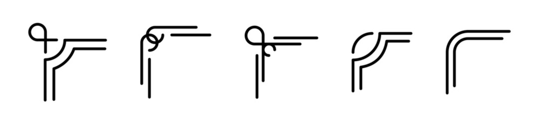 Page corners collection. Page borders set