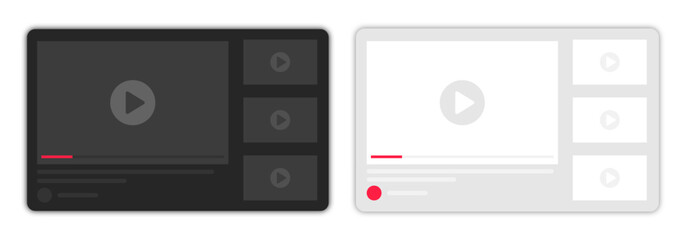 Media player interface. Video  player templates. Video  player illustration. Media player template. © Jocelyn_Flores
