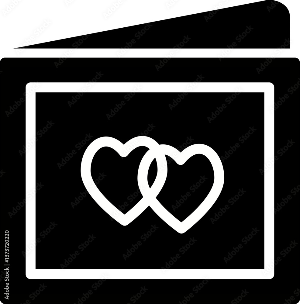 Poster invitation card with hearts vector icon.. love card icon. wedding invitation card symbol. vector and