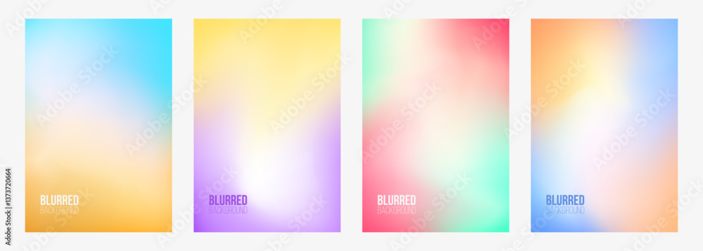 Poster blurred color abstract backgrounds. set of soft colored gradients for creative graphic design. vecto