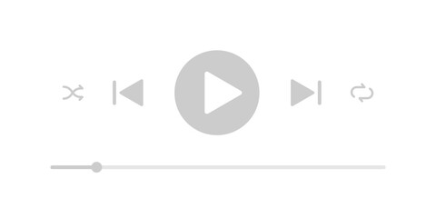 Music player. Music application interface. Player button set. Music player illystration