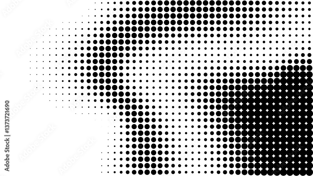 Poster black halftone dot fade. halftone background. gradient half tone abstract wave with a dotted texture