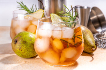 Sweet cold pear cocktail