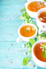 Different herbal tea set