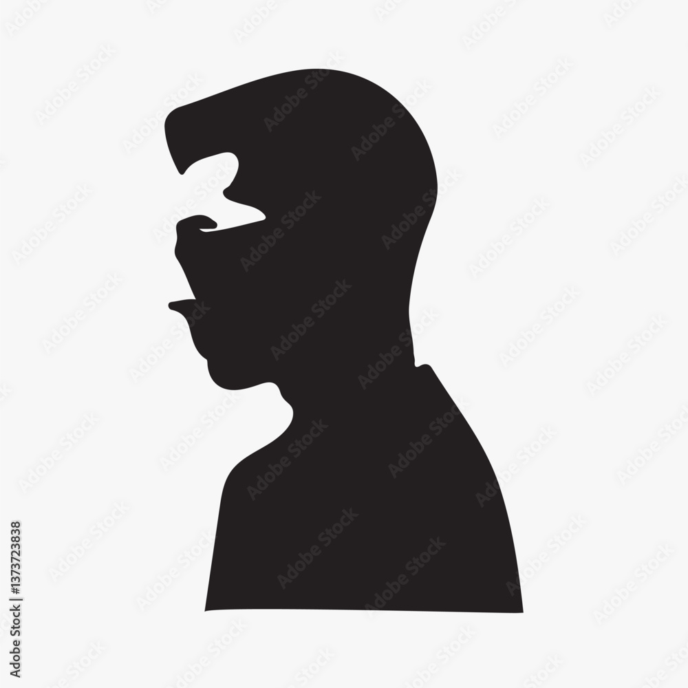 Poster silhouette of anonymous person isolated element vector