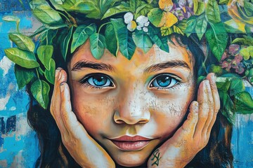 Murals promoting environmental conservation for the future. Environmental awareness.